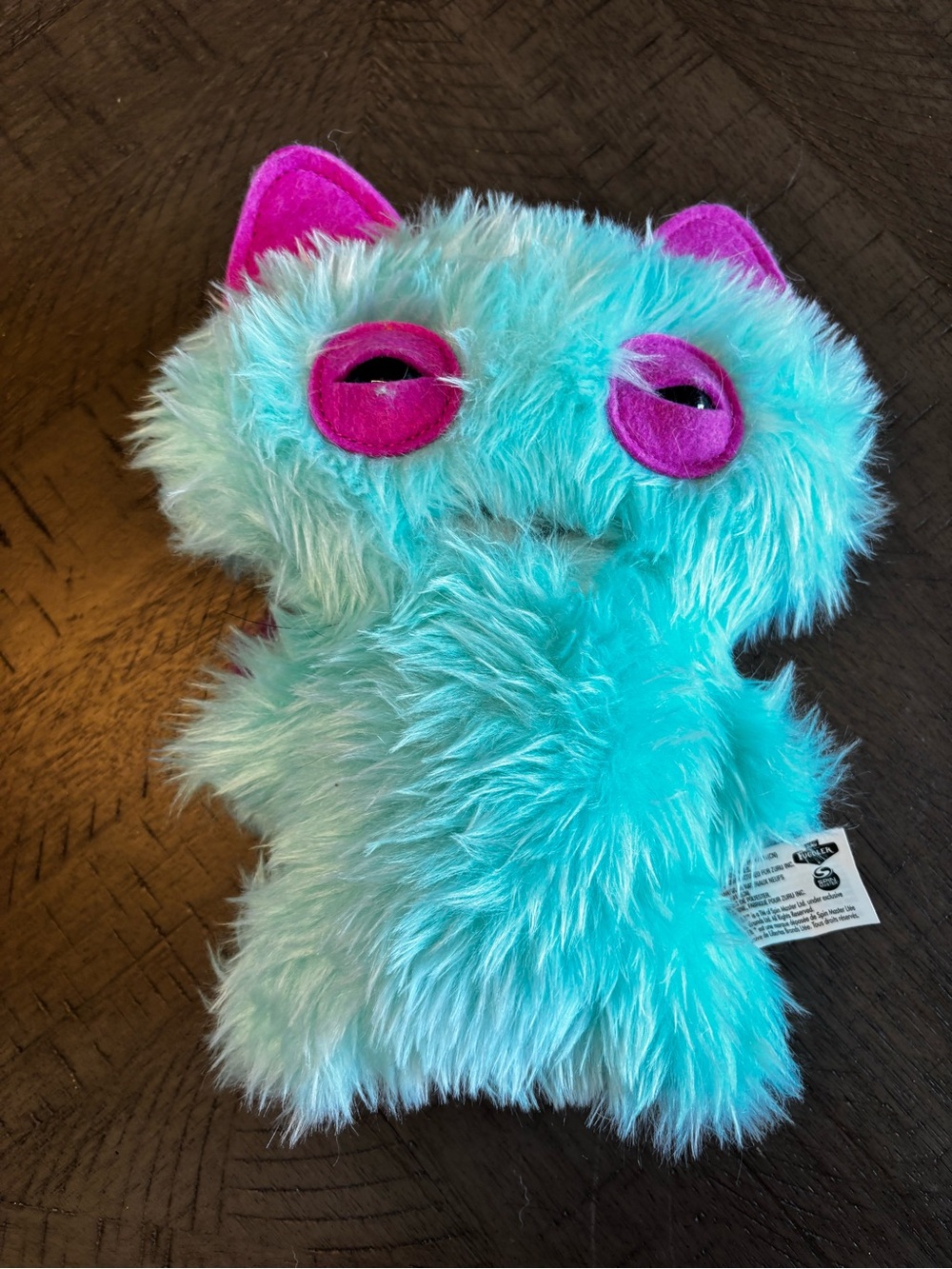 Fuggler Plush Cat - Teal and Pink Fuzzy Plush